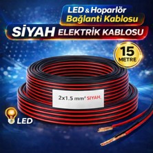 Fırsat Yolu 2x1.5 Siyah Elektrik Kablosu – LED - Hoparlör - Elektrik Bağlantı Kablosu 15 mt