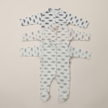 Buufuu 3 Adet Baskılı Bebek Uzun Kollu Çıtçıtlı Zıbın