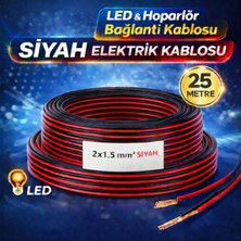 Fırsat Yolu 2x1.5 Siyah Elektrik Kablosu – LED - Hoparlör - Elektrik Bağlantı Kablosu 25 mt