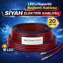 Fırsat Yolu 2x1.5 Siyah Elektrik Kablosu – LED - Hoparlör - Elektrik Bağlantı Kablosu 20 mt