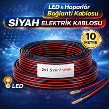 Fırsat Yolu 2x1.5 Siyah Elektrik Kablosu – LED - Hoparlör - Elektrik Bağlantı Kablosu 10 mt