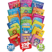 Gong 3-6 Yaş Dev Çocuk Boyama ve Yapıştırmalı (Sticker'lı) 18'lı Kitap Seti