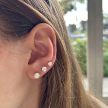 En Gümüş Tektaş Zirkon Küpe 6mm