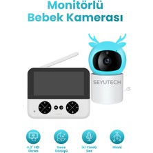 Seyutech Ekranlı Bebek Kamerası Gece Görüşlü Hareketli Bebek Telsizi Sıcaklık Kontrollü Bebek Odası Monitörü