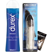 Durex Hisset Pürüzsüz Hazlar 50 ml Jel + 17CM Ilişkialetleri, Erotikmalzeme, Tırtıklı Noktalı Uzatmalı Peniskılıfı C-0084