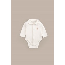 Little Gusto Sophie la girafe Organik Pamuk Bebe Yakalı Ekru Body