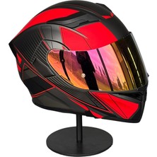 Scharf 902 Çene Açılır Motosiklet Kaskı – Güneş Gözlüklü (Rosepink Vizörlü) Mx2 Red