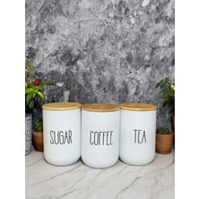 Özbience 3'lü Bambu Kapaklı Hasır Kavanoz Seti, Şeffaf ve Şık Saklama Çözümü