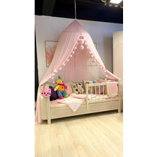 PremiumPort Şık Pembe Tül Cibinlik Şekeri LED Işıklı, 5 Metre, Dekoratif ve Zarif