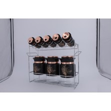 Özbience Ağaç Desenli 8'li Baharat Takımı Seti, Şık ve Kullanışlı Tasarım