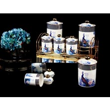 Özbience 8'li Porselen Baharat Takımı, Şık ve Dayanıklı, Standlı, Modern Tasarım