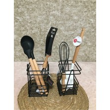 Özbience Şık ve Dayanıklı Tezgah Üstü Ferforje Metal Kaşıklık ve Çatallık Seti