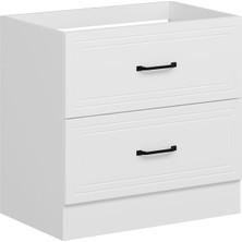 Alvinka Mutfak Modül Mbr_a Alt 2ç 90CM Evye Dolap Beyaz Beyaz Suntalam