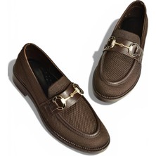Fox Shoes Y330722104 Kahverengi Triko Kumaş Toka Detaylı Günlük Kadın Ayakkabı