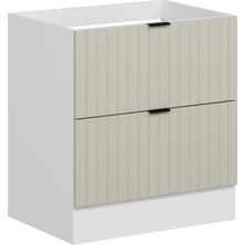 Alvinka Mutfak Modül Mbr_b Alt 2ç 80CM Evye Dolap Beyaz Kumtaşı Suntalam