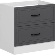 Alvinka Mutfak Modül Mbr_a Alt 2ç 90CM Evye Dolap Beyaz Antrasit Suntalam