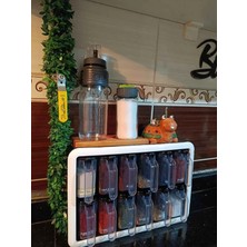 Özbience Kendinden Yapışkanlı Standlı 12'li Baharatlık Seti, Saklama Kabı