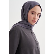 Carell Monogram Desen Liora Pamuk Şal Füme