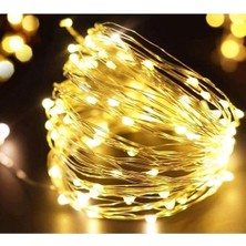 PremiumPort Günışığı Peri LED Işık Sarı Dekoratif Pilli 3 Metre