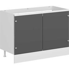 Alvinka Mutfak Modül Hg_j Alt 2k 120CM Evye Dolap Beyaz Antrasit Suntalam