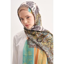 Carell Ivory Soft Yeşil Vela Floş Şal