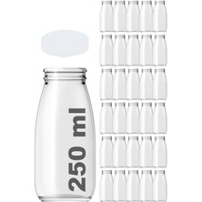 Özbience 250 ml Cam Şişe, Askılı Kapaklı, Su, Ayran, Limonata, Meşrubat, 30 Adet