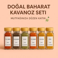 Özbience 6'lı Bambu Kapaklı Baharat Kavanozu Seti, Şık ve Pratik Kullanım