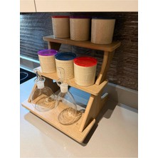 Özbience Modern 3 Raflı Baharatlık Stant, Fuar ve Tezgah Üstü Düzenleyici