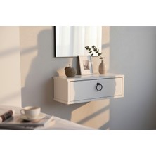 Sarenzo  (Mdf) 60 cm Beyaz Kapaklı Dresuar Salon Antre Hol Oturma Odası Kulplu Beyaz  Dresuar