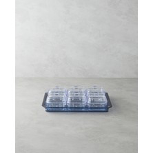Özbience 6 Bölmeli Akrilik Kahvaltılık, Mavi, 25X35 Cm, Şık ve Kullanışlı