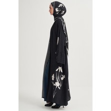 Carell Sira Premium Floş Abaya Siyah