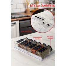 Özbience 6'lı Cam Baharatlık Seti, Siyah Kapak ve Etiket, Modern ve Şık Tasarım