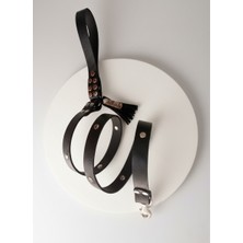 Balkonda Köpek Gezdirme Kayışı Tasması 2,5 cm Genişlik Deri