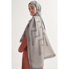 Carell Glamour Monogram Floş Şal Gri