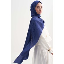 Carell Monogram Desen Rina Floş Jakar Şal Lacivert