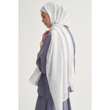 Carell Aurella Monogram Floş Şal Soft Mavi