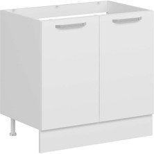 Alvinka Mutfak Modül Duz Alt 2k 90CM Evye Dolap Beyaz Beyaz Suntalam