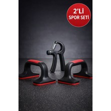 Toyfest 2'li Set Ayarlanabilir El Yayı 10-60 kg + Şınav Barı Seti | Bilek, Ön Kol ve Göğüs Güçlendirme