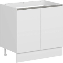 Alvinka Mutfak Modül Hg_j Alt 2k 90CM Evye Dolap Beyaz Beyaz Suntalam