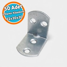 Nzb L Demir Gönye Yuvarlak Başlı 22X30X30 mm Raf Dolap Köşe Birleştirme Metal Montaj Aparatı (50 Adet)