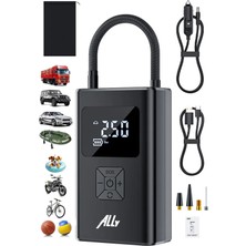 PremiumPort Şarjlı Lastik Şişirme Pompası, 12V LED Işıklı, Taşınabilir ve Kullanışlı