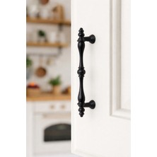 Berfino 335/128/16 5'li Mat Siyah Dolap & Çekmece Kulpu 128 mm – Metal Mobilya Kulpu (5’li Paket)