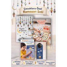 Msticker Ramazan Ayı Sticker Oyun ve Etkinlik Seti, 4 Lü Set Çocuklar Için Ramazan Süsleme ve Etkinlik