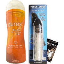 Durex Ylang Ylang Jel 200ML + S.e.x.shop Ürünleri, Tırtıklı Noktalı Uzatmalı Peniskılıfı 17 cm Şeffaf C-0084