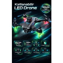 FaroxTech Katlanabilir Engel Sensörlü Profesyonel Görünümlü Drone - Çanta Hediyeli Çift Kameralı