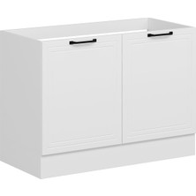 Alvinka Mutfak Modül Mbr_a Alt 2k 120CM Evye Dolap Beyaz Beyaz Suntalam