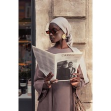 Carell Şantuk Çift Taraflı Ipekli Şal Füme