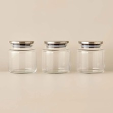 Özbience 3'lü 575 ml Vakumlu Metal Kapaklı Cam Kavanoz Seti