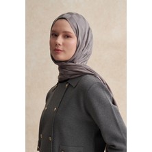 Carell Dama Jakar Italyan Ipekli Şal Küllü Gri