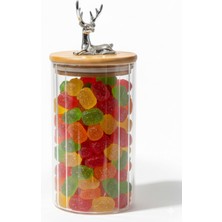 Özbience 2'li Geyikli Cam Saklama Kavanozu Seti, Hava Geçirmez, Şık ve Dayanıklı